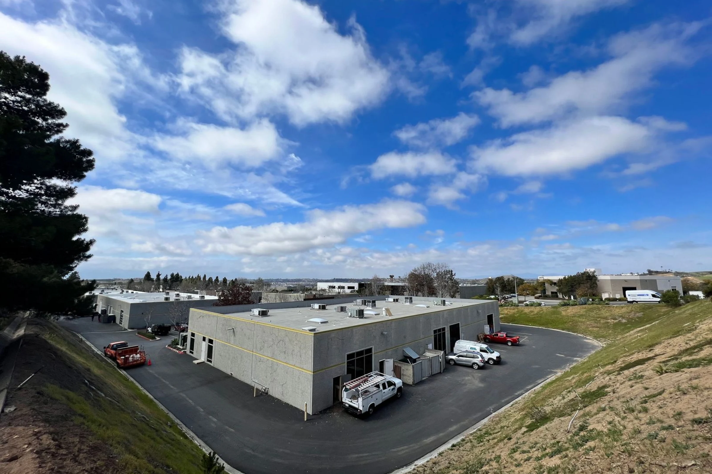 CB Therapeutics biomanufacturing facility exterior, Carlsbad, CA
